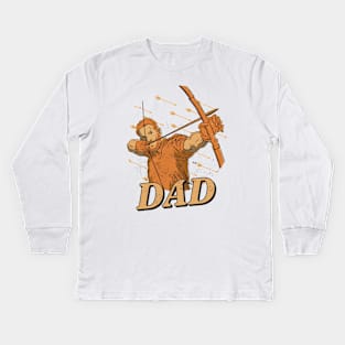 Archer Dad - Archery Father's Day Kids Long Sleeve T-Shirt